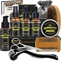 Beard Kit,Beard Grooming Kit for Men Gifts W/2 Pack Beard Oil,Brush,Serum,Wash,Balm,Comb,Scissor for Beard Care & Grooming,Christmas Stocking Stuffers