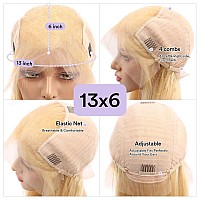 Siyusi Blonde Wig Human Hair Pre Plucked With Baby Hair 613 13X6 Lace Front Wig Human Hair 20Inch 180 Density Hd Lace Frontal W