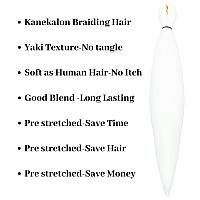 Gozill Braiding Hair Pre Stretched White Prestretched Kanekalon Braiding Hair Ez Braid Hypoallergenic Colored Braiding Hair Exte