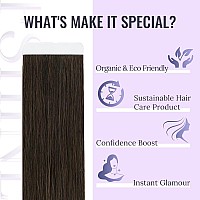 Fshine Dark Brown Tape Hair Extensions 22 Inch Dark Brown Hair Extensions Invisible Tape In Hair Extensions Human Hair Straight