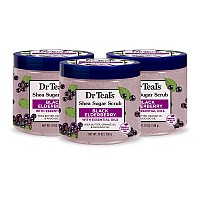 Dr Teals Shea Sugar Body Scrub Black Elderberry With Essential Oils 19 Oz Pack Of 3 Packaging May Vary