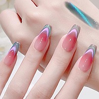 Ahamiou 9D Cat Eye Gel Polish Set Crystal Dopamine Magnetic Gel Nail Polish Kit Chameleon Galaxy Glitter Cat Eye Effect Nail Art