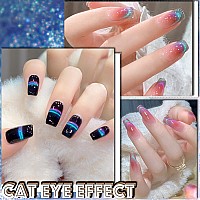 Ahamiou 9D Cat Eye Gel Polish Set Crystal Dopamine Magnetic Gel Nail Polish Kit Chameleon Galaxy Glitter Cat Eye Effect Nail Art