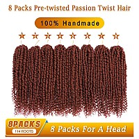 Passion Twist Hair 8 Packs 14 Inch Pretwisted Passion Twist Crochet Hair For Women Prelooped Passion Twists Braiding Synthet