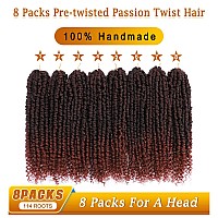 Nice One Passion Twist Hair 8 Packs 14 Inch Pretwisted Passion Twist Crochet Hair For Women Prelooped Passion Twists Braidin