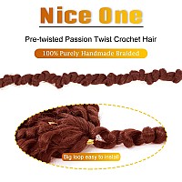 Nice One Pretwisted Passion Twist Hair 8 Packs 112 Strands Pre Looped Passion Twist Braiding Hair For Women Short Passion Twi