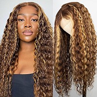 Hermosa Deep Wave 427 Highlight Hd Transparent Lace Front Wigs Human Hair Pre Plucked With Baby Hair 180 Density 4X4 Lace Clos