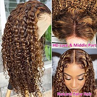 Hermosa Deep Wave 427 Highlight Hd Transparent Lace Front Wigs Human Hair Pre Plucked With Baby Hair 180 Density 4X4 Lace Clos