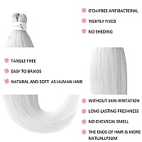 Leeven White Braiding Hair Pre Stretched 2 Packs Kanekalon Ombre Jumbo Braiding Hair Extensions 26 Inch High Temperature Synthet