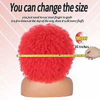 Kalyss 16 Womens Long Afro Wigs For Black Women 70S Afro Kinky Curly Red Wigs Large Bouncy And Soft Natural Looking Premium S