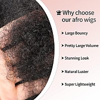 Kalyss 16 Womens Long Afro Wigs For Black Women 70S Afro Kinky Curly Red Wigs Large Bouncy And Soft Natural Looking Premium S