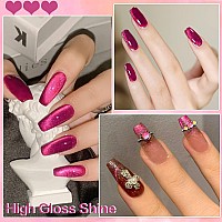 Ahamiou Crystal Cat Eye Gel Polish Kits Magnetic Nail Polish Set Holographic Cats Shiny Diamond Glitter Gel With Magnet Stick D