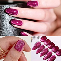 Ahamiou Crystal Cat Eye Gel Polish Kits Magnetic Nail Polish Set Holographic Cats Shiny Diamond Glitter Gel With Magnet Stick D