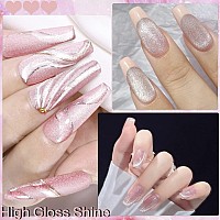 Ahamiou Crystal Cat Eye Gel Polish Kits Magnetic Nail Polish Set Holographic Cats Eyes Gel Nail Polish Shiny Diamond Glitter Gel