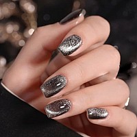 Ahamiou Crystal Cat Eye Gel Polish Kits Magnetic Nail Polish Set Holographic Cats Eyes Gel Nail Polish Shiny Diamond Glitter Gel