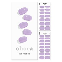 Ohora Semi Cured Gel Nail Strips N Cream Very Peri Purple Solid Works With Uvled Lamps Salonquality Long Lasting Easy