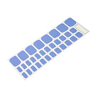 Adora Couture Semi Cured Gel Nail Strips Toes 32Pcs Sky Blue Glossy Gel Toe Nail Stickers Gel Nail Pedi Strips Gel Toenail