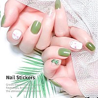 Leaves Nail Stickers Decalssummer For Nail Decoration 3D Green Plants Tropical Palm Leaf Flower Cactus Selfadhesive Designs St