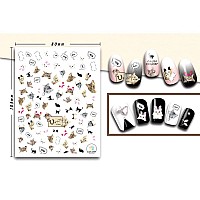 6 Sheets Cute Cat Nail Art Stickers Cartoon Nail Decals 3D Nail Art Supplies Selfadhesive Cat Cartoon Designer Nail Stickers Ma