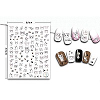 6 Sheets Cute Cat Nail Art Stickers Cartoon Nail Decals 3D Nail Art Supplies Selfadhesive Cat Cartoon Designer Nail Stickers Ma