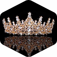 Kamirola Gold Crown For Women Crystal Princess Tiaras Rhinestone Queen Crowns For Wedding Bridal Birthday Prom Pageant Party Hal