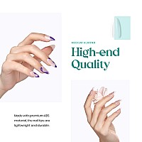 Beetles Gel Nail Kit Easy Nail Extension Set, 2 In 1 Nail Glue Gel Base Coat with Pre-shaped Medium Almond Soft Gel Nail Tips and LED Nail Lamp Acrylic Nail Clipper for DIY Manicure Gifts for Women