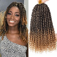 Leeven 14 Inch Passion Twist Hair 8 Packs Crocht Hair Pre Looped Passion Twists With Curly Ends Ombre Blonde Synthetic Bohemian