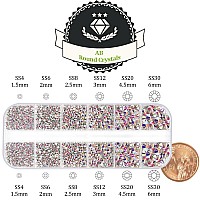 Two Packs Of Flatback Rhinestones 4000 Pcs Nail Art Rhinestones Flatback Crystal Ab Rhinestone With Picker Pencil And Tweezer Fo