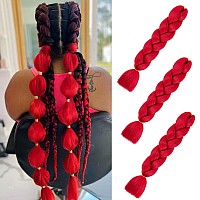 Imierfa Red Braiding Hair Jumbo Braiding Hair Extensions High Temperature Synthetic Red Hair Extensions For Twist Braids Braidi