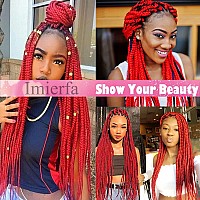 Imierfa Red Braiding Hair Jumbo Braiding Hair Extensions High Temperature Synthetic Red Hair Extensions For Twist Braids Braidi