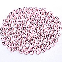 Novani Rhinestones 288pcs Glass Rhinestones Crystal Flatback Gemstones for Crafts Nails Makeup Bags and Shoes Decoration (SS34, Pink)