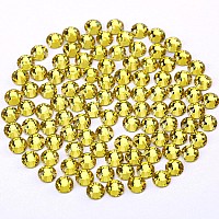 Novani Lemon Yellow Rhinestones 288pcs glass Rhinestones crystal Flatback gemstones for crafts Nails Makeup Bags and Shoes Decoration(SS30, citrine)