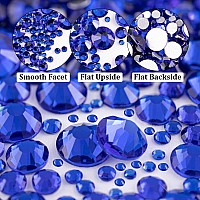 Nail Rhinestones 4520Pcs 156Mm Colorful Royal Blue Round Flatback Crystal Shine Diamonds For Diy Crafts Nail Art