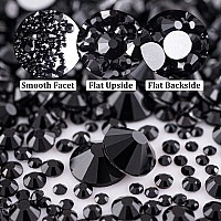 Nail Rhinestones 4520Pcs 156Mm Colorful Black Round Flatback Crystal Shine Diamonds For Diy Crafts Nail Art