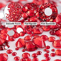 Nail Rhinestones 4520Pcs 156Mm Colorful Red Round Flatback Crystal Shine Diamonds For Diy Crafts Nail Art