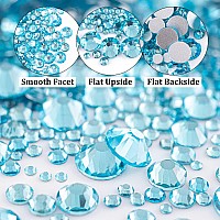 Nail Rhinestones 4520Pcs 156Mm Colorful Lake Blue Round Flatback Crystal Shine Diamonds For Diy Crafts Nail Art