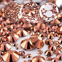 Nail Rhinestones 4520Pcs 156Mm Colorful Rose Gold Round Flatback Crystal Shine Diamonds For Diy Crafts Nail Art