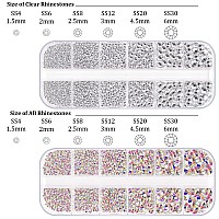 Nail Rhinestones 4000Pcs 156Mm Glass Ab Crystal Transparent White Round Flatback Crystal Shine Diamonds For Diy Crafts Nail Ar