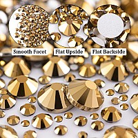 Nail Rhinestones 4520Pcs 156Mm Colorful Mineral Gold Round Flatback Crystal Shine Diamonds For Diy Crafts Nail Art