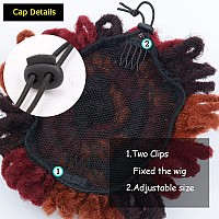 Kgbfass Locs Ponytail Drawstring Buns Curly Loc Petal Bun Dreadlock Ponytail Braided Faux Locs Bun Clip In On Braids Pony Tail H