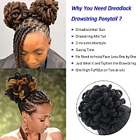 Kgbfass Purple Locs Ponytail Drawstring Loc Petal Bun Curly Dreadlock Breaded New Faux Locs Ponytails Synthetic Clip In On Hair