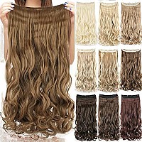 Imissu Long Natural Thick Hair Curly Clip In On Synthetic Hair Extensions Hairpieces For Women (28 Inches, Copper)