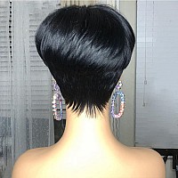 Pangdonglai Pixie Cut Wigs For Black Women Short Pixie Cut Human Hair Wigs Short Layered Wigs Full Machine Made Wig Glueless Wig