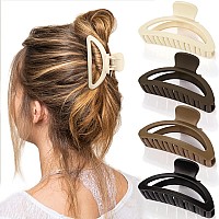 Canitor Hair Clips Set Neutral Matte Claw Clips For Thin Medium And Thick Hair Cute Semicircle Designs For Women