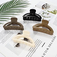 Canitor Hair Clips Set Neutral Matte Claw Clips For Thin Medium And Thick Hair Cute Semicircle Designs For Women