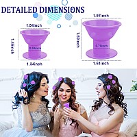 Julbear Hair Rollers 60 Pcs Purple Silicone Curlers Including 30Pcs Large 30Pcs Small Overnight Heatless Curling Rod Headband W