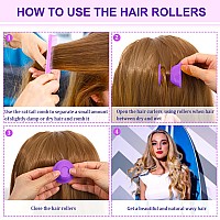 Julbear Hair Rollers 60 Pcs Purple Silicone Curlers Including 30Pcs Large 30Pcs Small Overnight Heatless Curling Rod Headband W