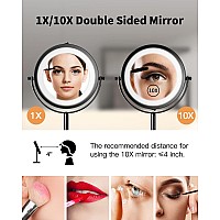 Benbilry Lighted Makeup Mirror 1X10X Magnifying Double Sided Led Vanity Mirror With Lights And Magnification Battery Operated