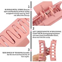 Pink Hair Clips, Ahoney 5 Pack Hair Clips for Thin Hair Cute Hair Clips 3.4-4.3 Inch Jaw Clips for Hair Big Hair Clamp Butterfly Flower Pink Hair Accessories for Women Strong Hold Non Slip Hair Styling for Girls