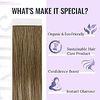 Fshine Brown Balayage Tape In Hair Extensions Chocolate Brown To Caramel Blonde And Brown Tape In Human Hair Extensions Straight